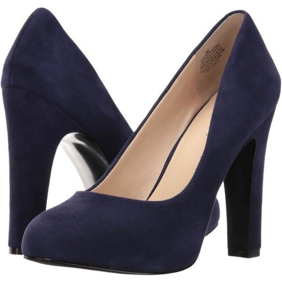 Nine West Scardino Platform Navy Suede Pumps 7.5W - Picture 2 of 8
